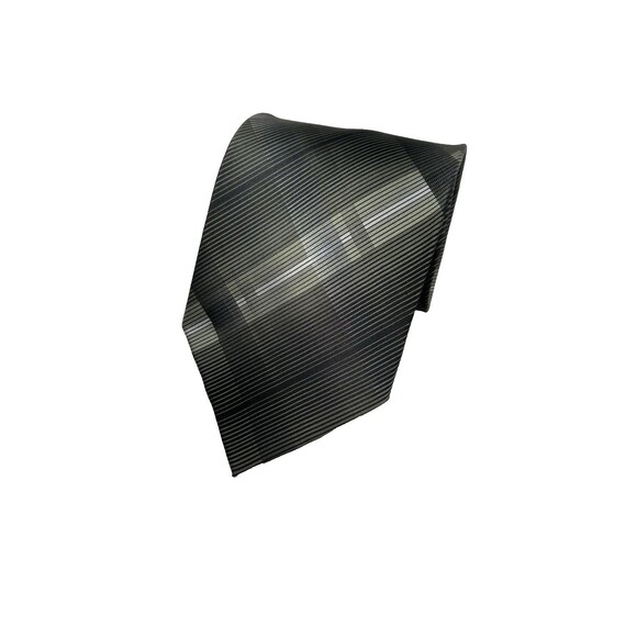 Pierre Cardin Other - Pierre Cardin Black &‎ Gray Diagonal Striped  100% Silk Tie  57.5" L x 3.75" W
